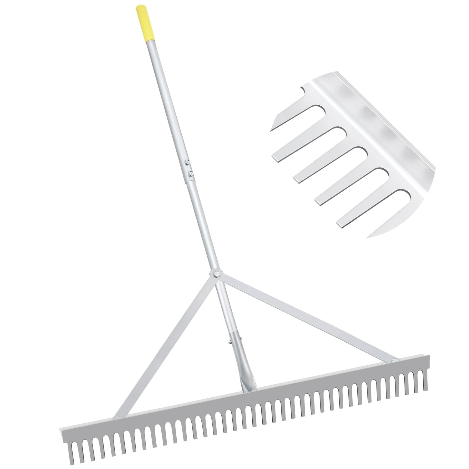 Landscape Rake 36'', Aluminum Rakes with Lightweight 69'' Handle, Landscaping...