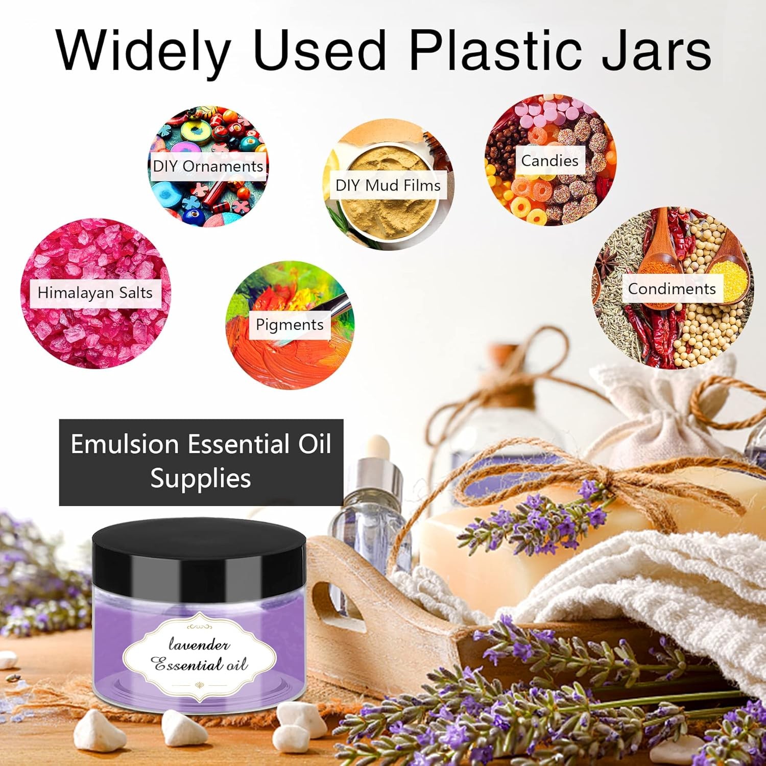 Plastic Jars with Lids, 4 OZ Slime Containers 72 Pcs Empty Clear Plastic Jars