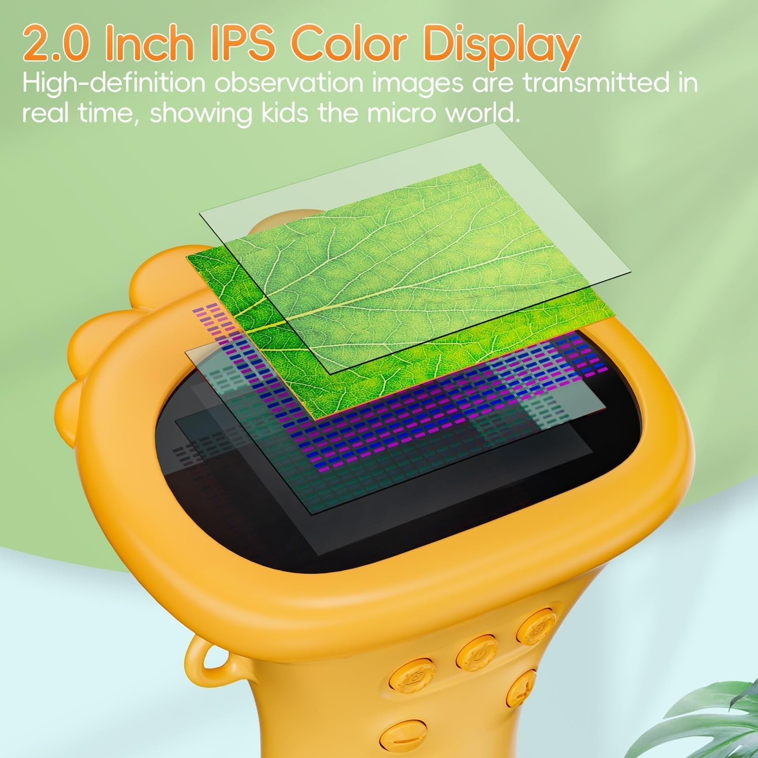 Microscope for Kids, 1000X Handheld Digital Miniscope with 2.0" Screen,