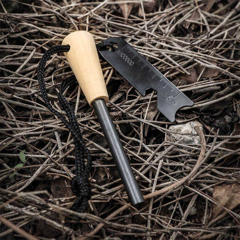 Ferro Rod Fire Starter Emergency Ferrocerium Survival Striker Flint w/ Lanyard