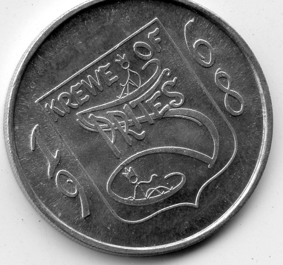 .Mardi Gras Doubloon Krewe of Sprites 1976 Aluminum