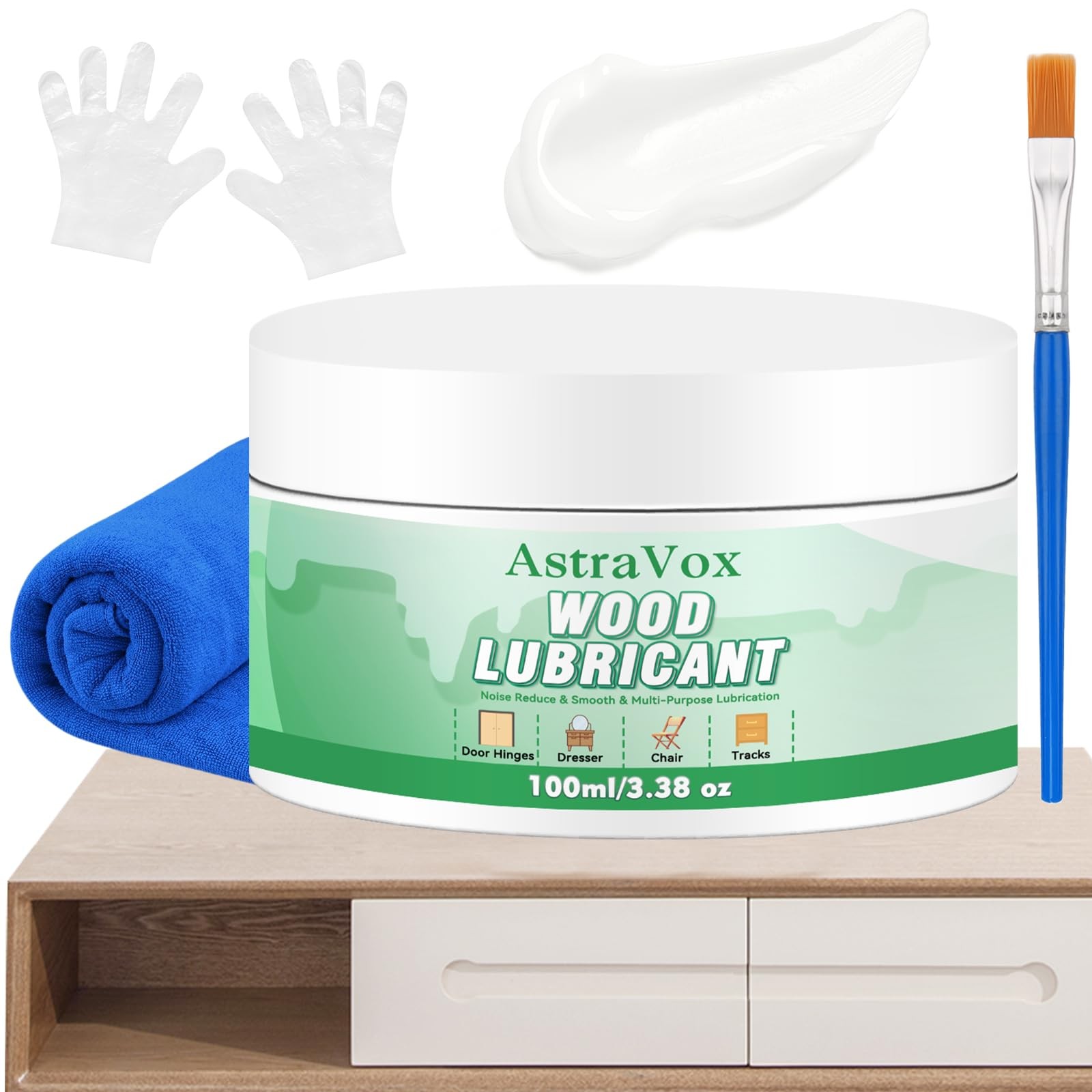 AstraVox Wood Wax Lubricant for Furniture, Multi-Purpose Sliding Drawer Door...