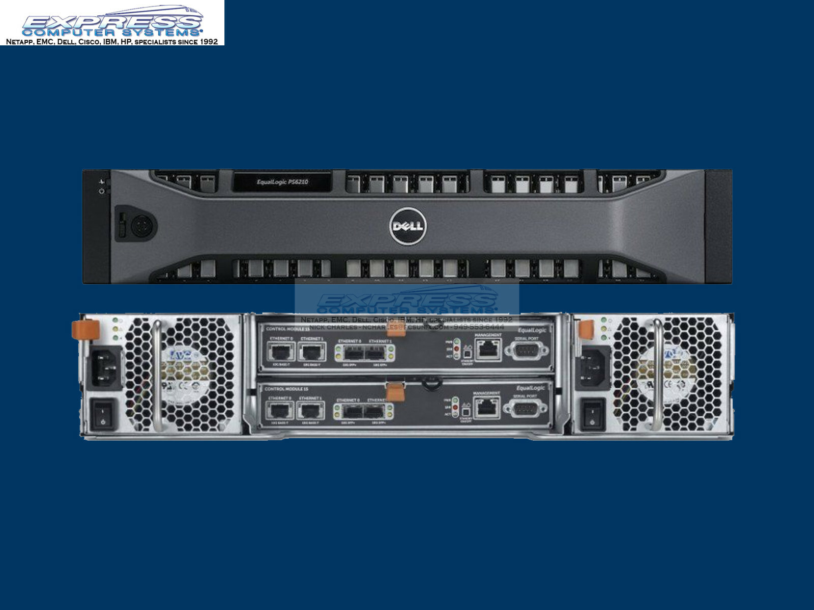 Dell EqualLogic PS6210XS 7x 800GB SSD V6JNY +17x 1.2TB 10K SAS 10gbe SAN PS6210