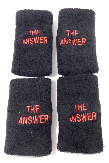 Allen Iverson Team Issued Lot of (4) THE ANSWER  Terry Cloth Sweat Wristbands