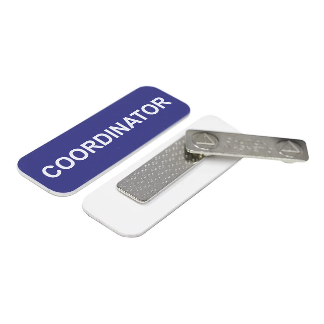 Coordinator 1 x 3" Name Tag/Badge, (3 Pack)