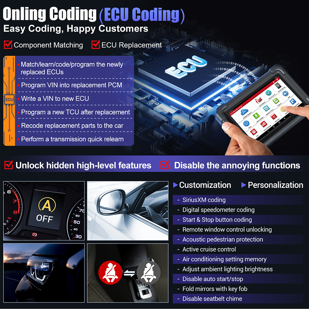 Launch X431 PRO3 ACE Pro 5 Bidirectional Car OBD2 Diagnostic Scanner Ke.y Coding