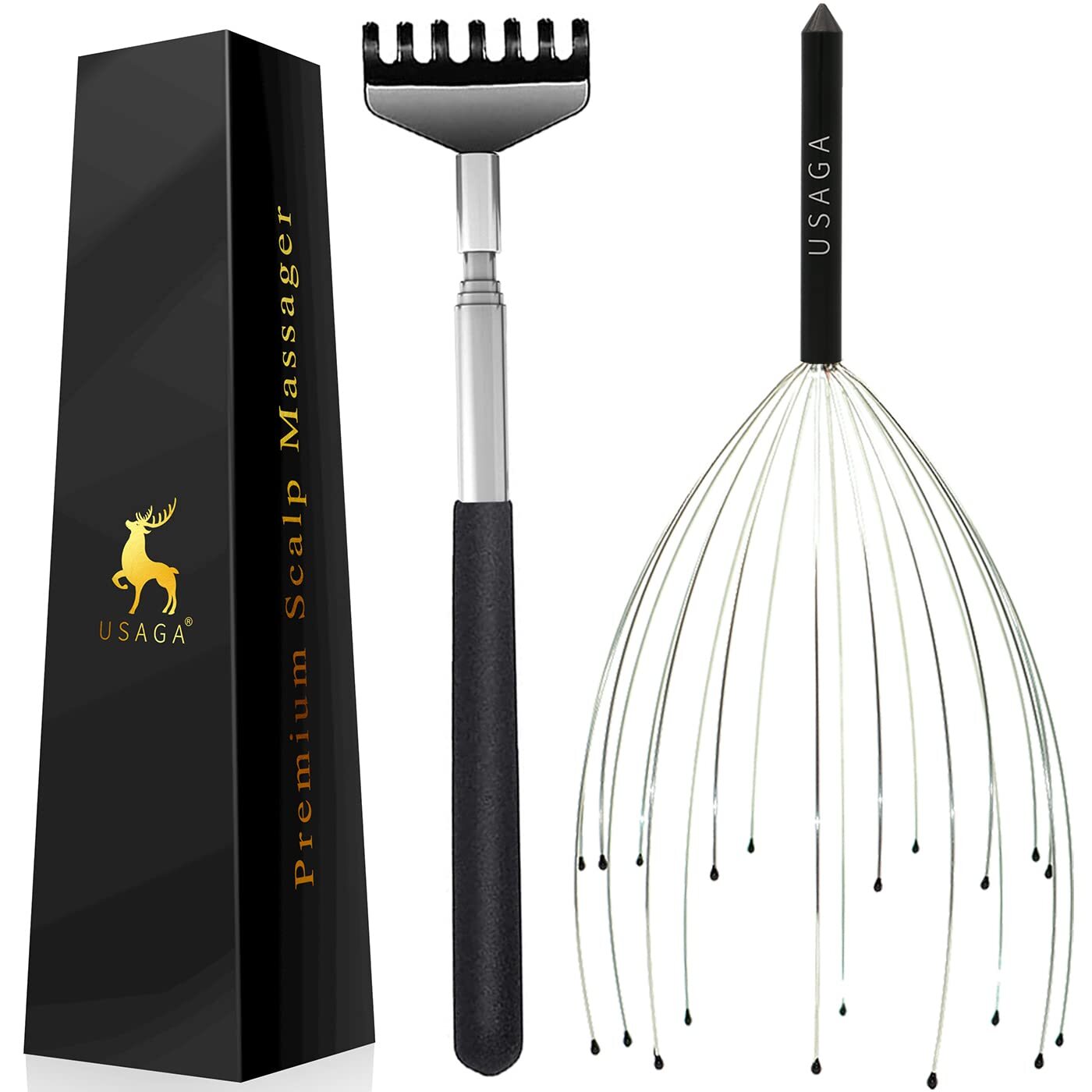 20 Fingers Head and Back Massager Extendable Scalp Scratcher for Relaxation