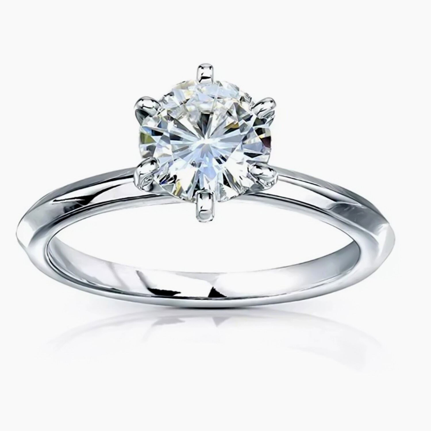Certified 1.5ct Natural VS1 GH White Diamond 925 Sterling Silver Engagement Ring