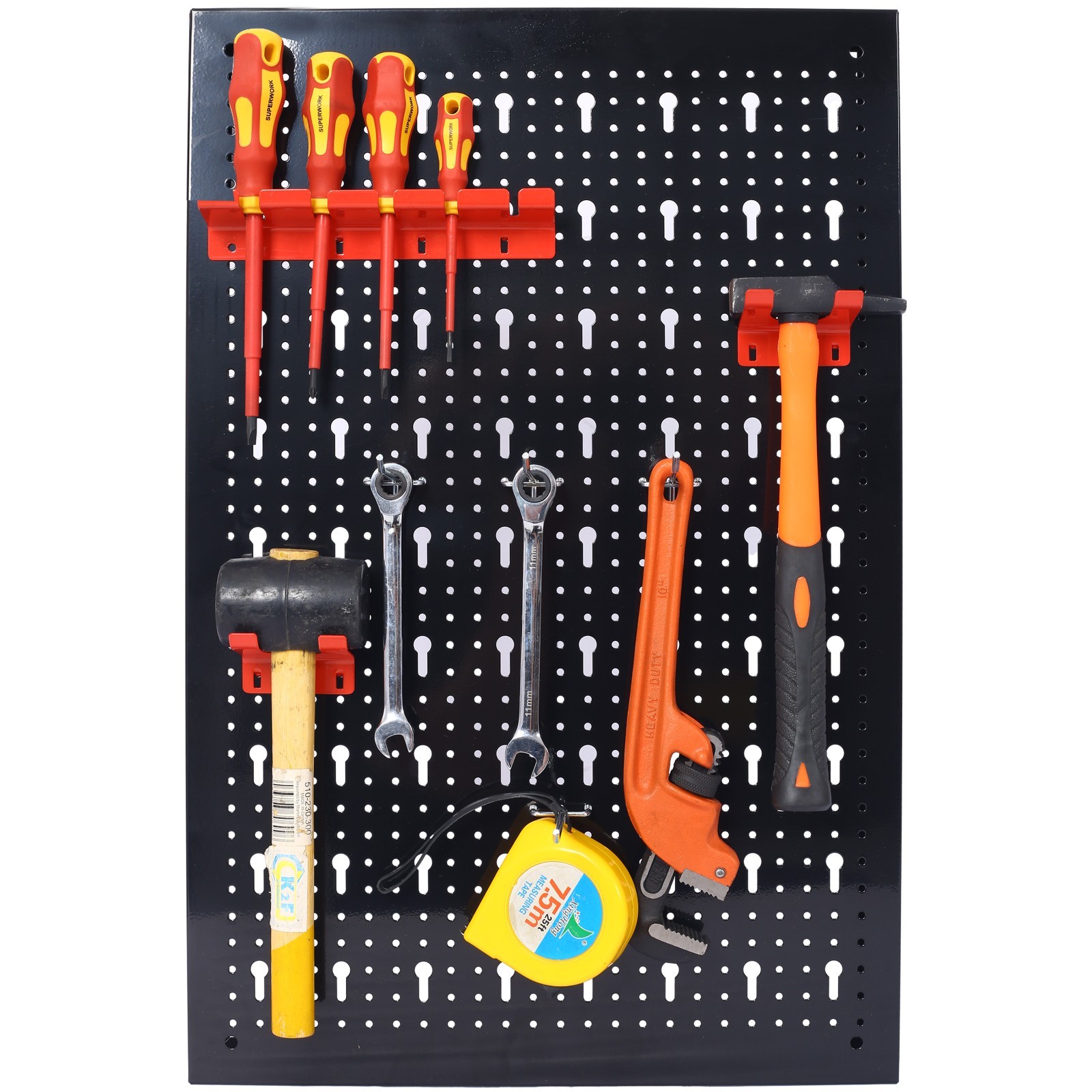 4ft Metal Pegboard Tool Organizer w/ 3 Boards & Hooks for Garage Workshop