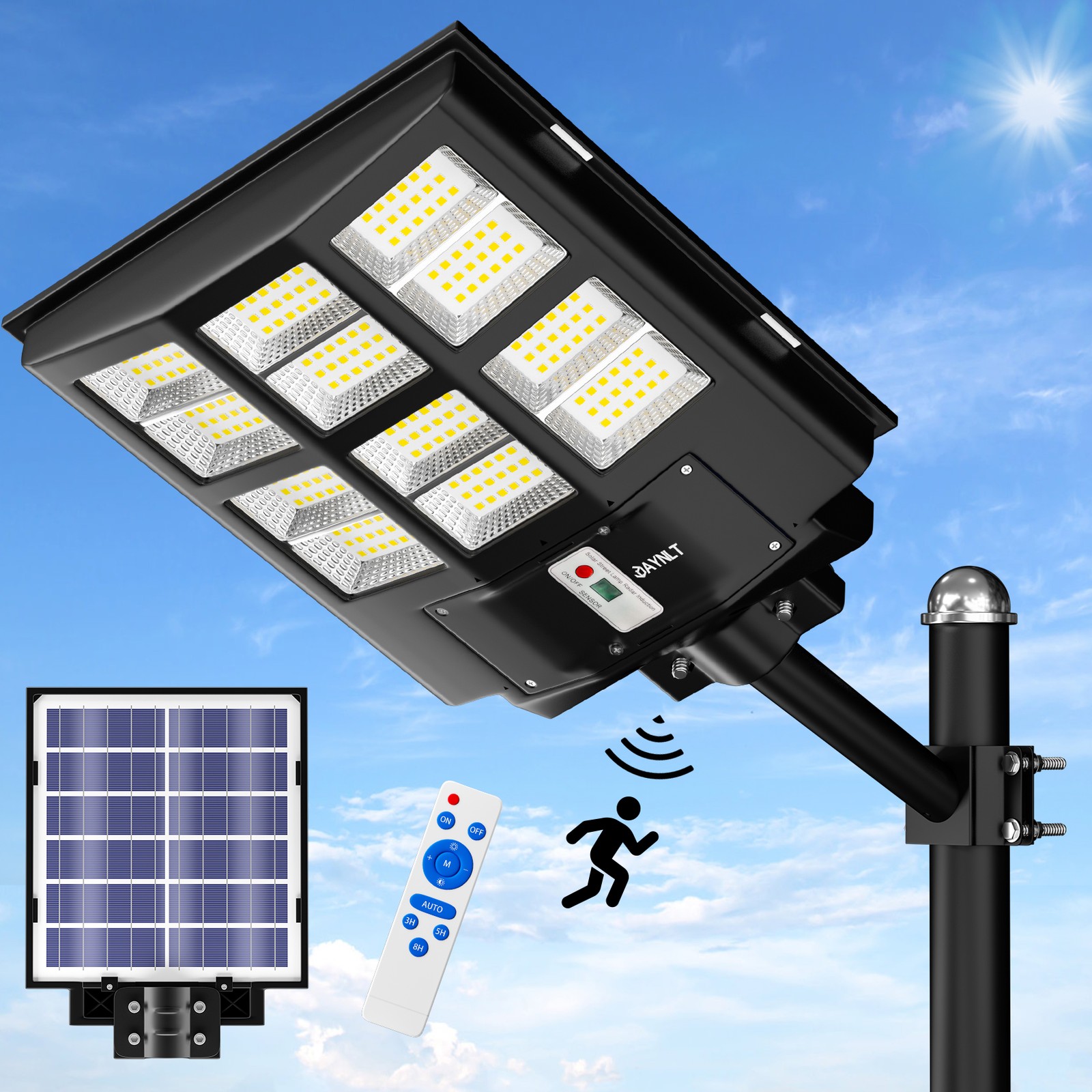 Solar Lights Outdoor Dusk To Dawn Motion Sensor Super Bright Solar Street Lights