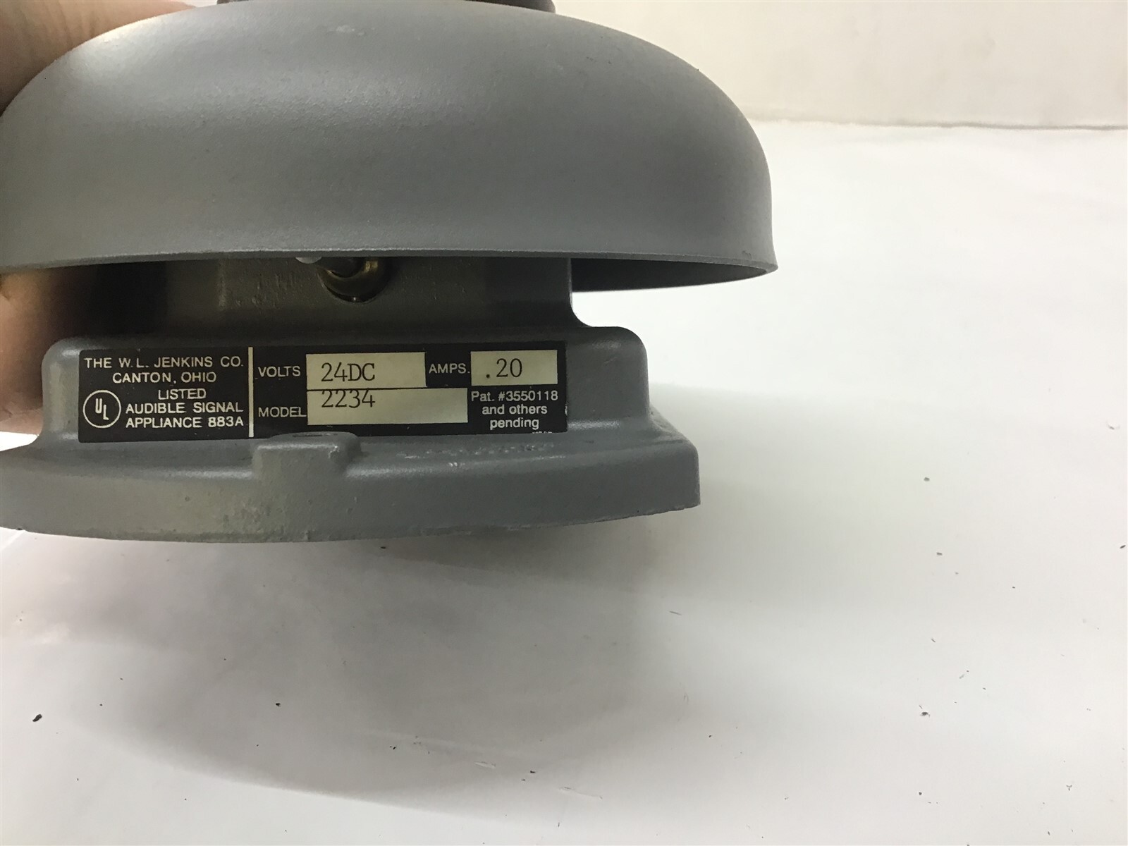WL Jenkins 2234 Alarm Bell Missing Bottom Cover