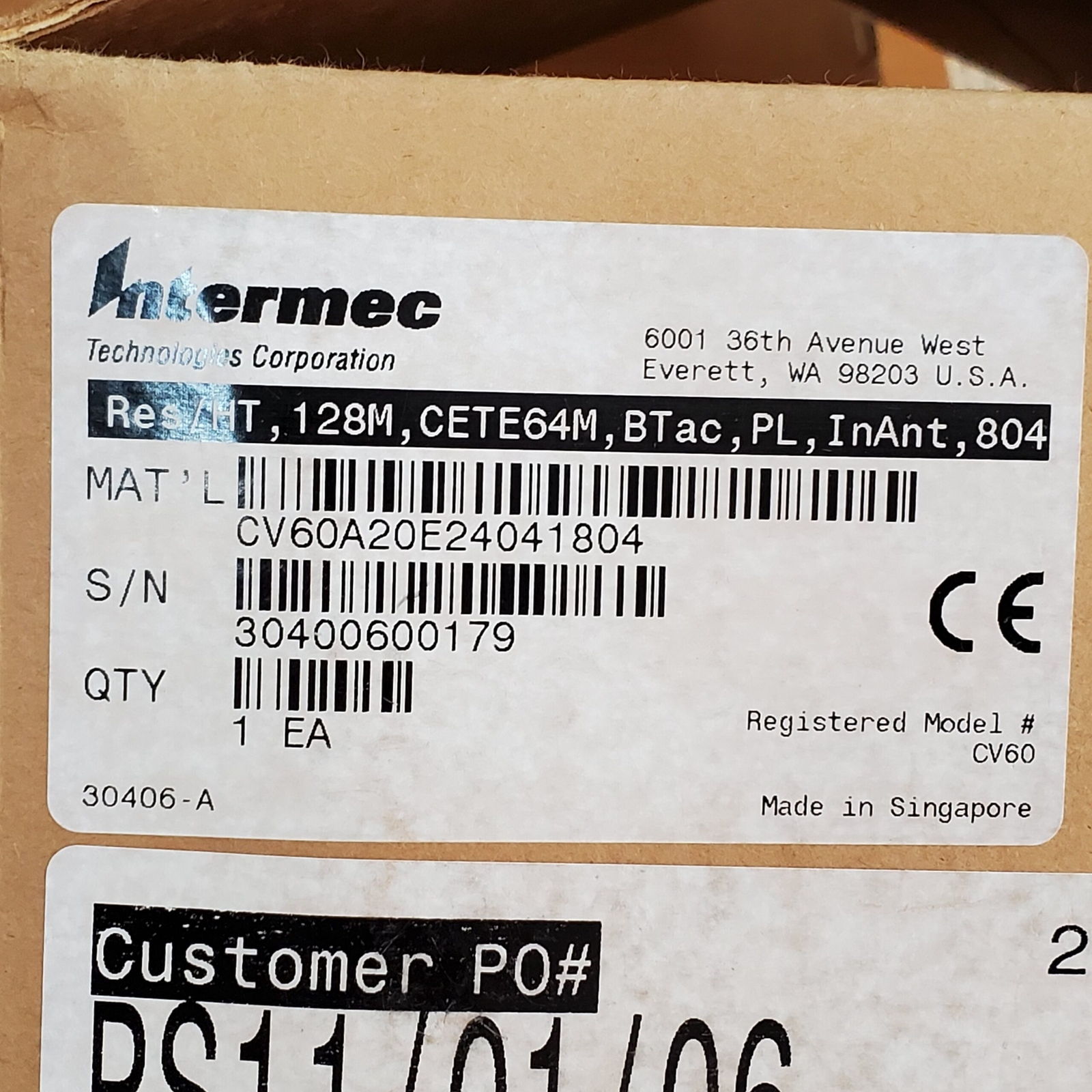 Intermec CV60 Vehicle Mount Computer OPEN BOX