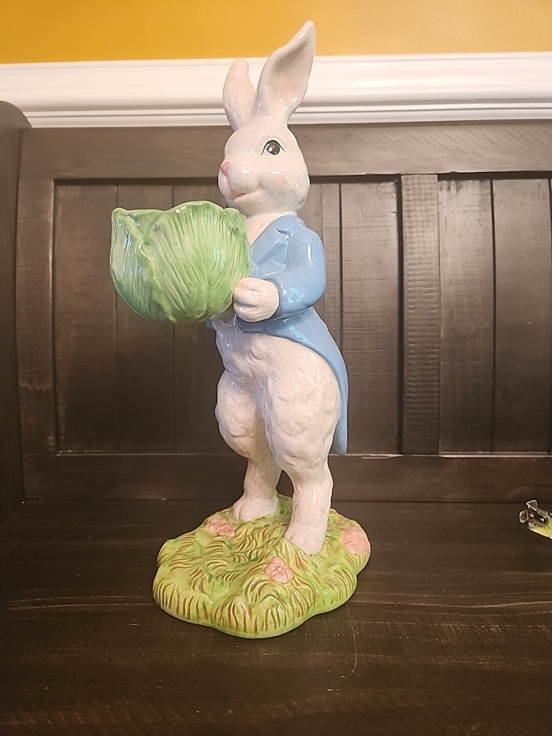 16" Easter Bunny Rabbit Ceramic Planter