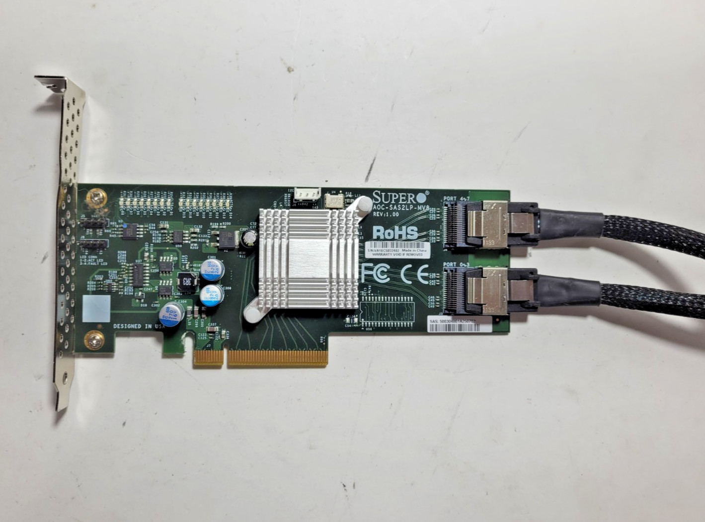 Supermicro AOC-SAS2LP-MV8 Add-on Card w/SATA Cables #0172