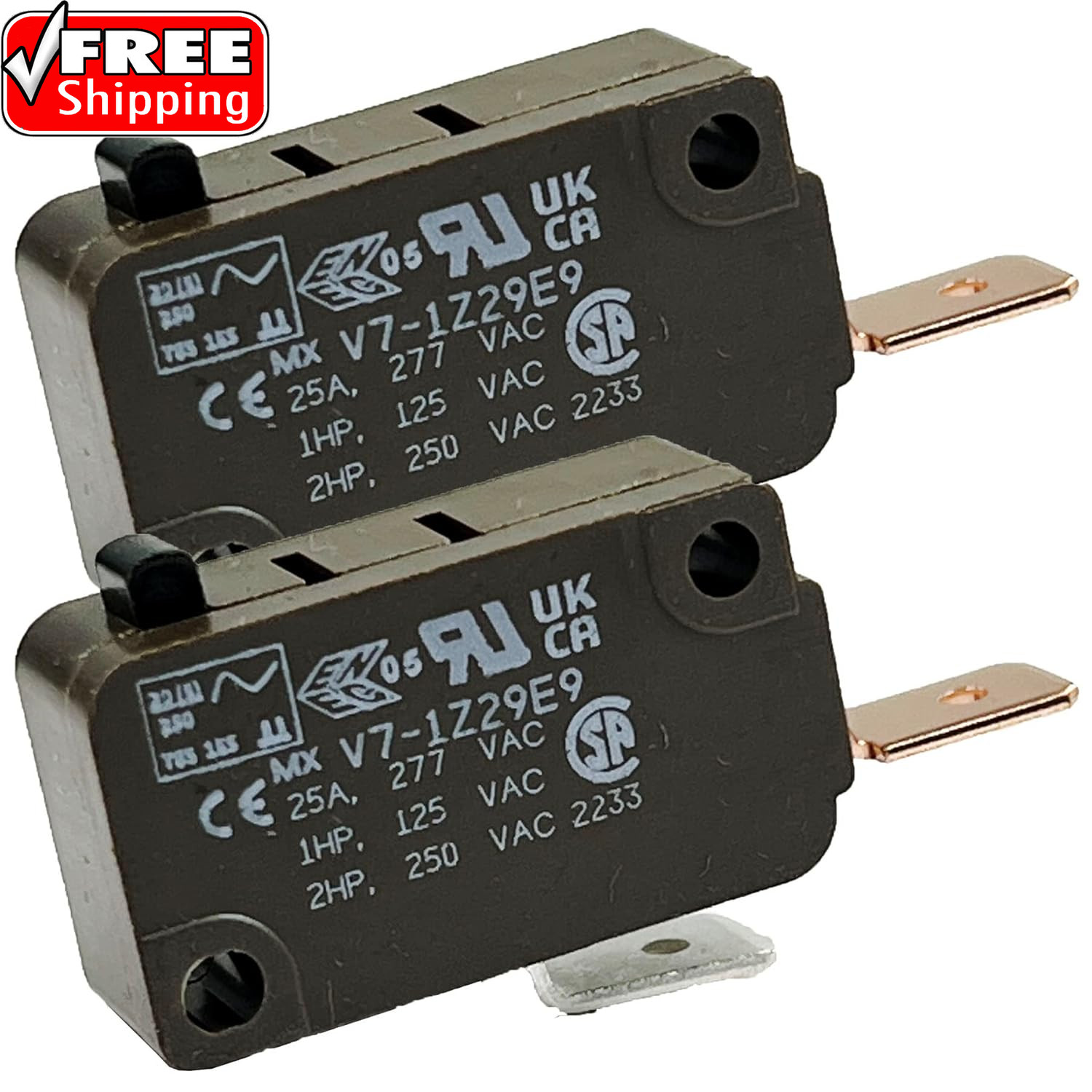 Micro Switch Premium Basic / Snap Action Switch 25A @ 250VAC V7-1Z29E9, ( Pack o
