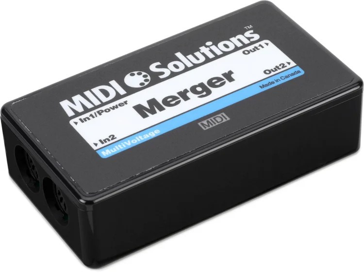 MIDI Solutions MultiVoltage Merger 2-in 2-out MIDI Merge Box