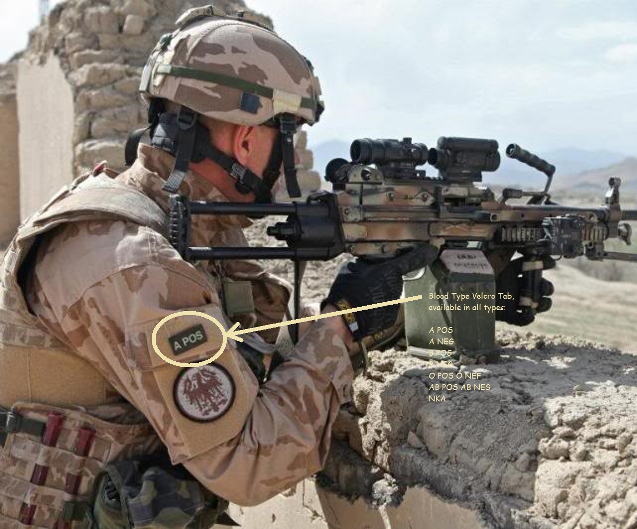 KANDAHAR WHACKER ISAF JSOC SP OPS SAS JTF2 KSK TAB: Blood Type "AB NEG" X 2 TABS