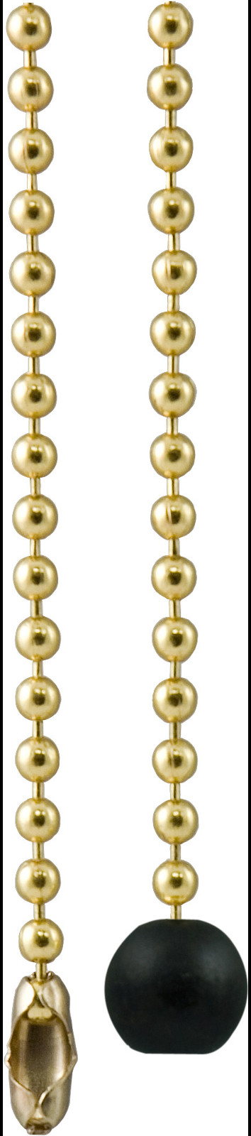 Wooden Ball PULL + 36" Polished Brass beaded chain #6 Ball w/ connector GE 54433