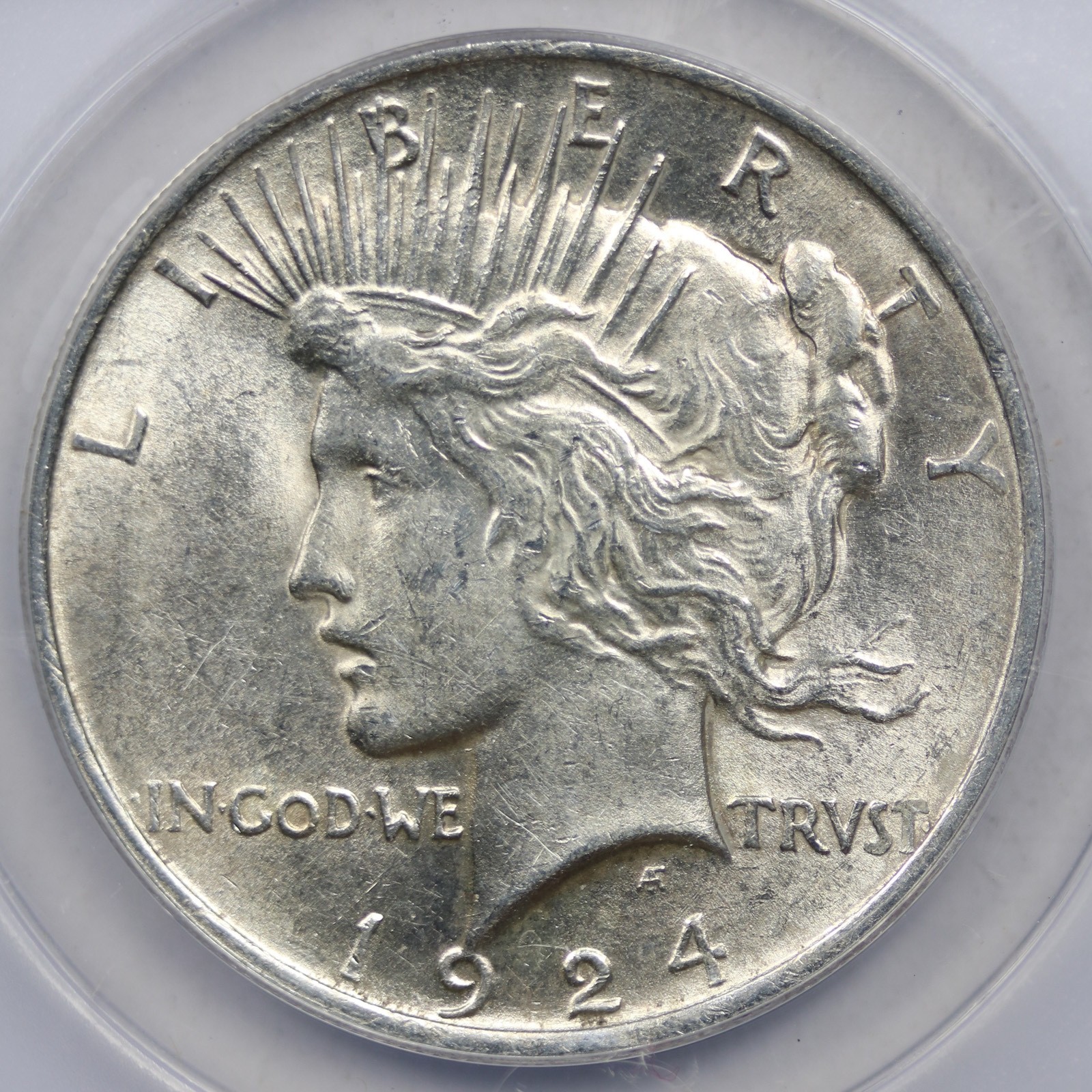 1924 Peace Silver Dollar AU 55 ANACS