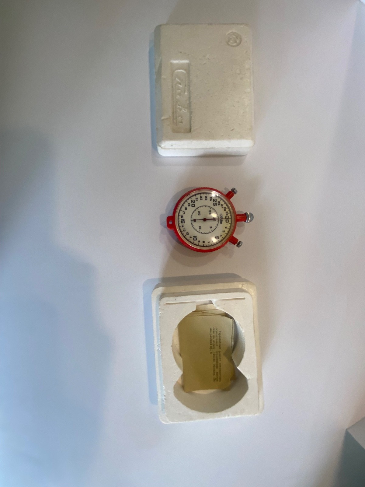 Vintage USSR Slava Stopwatch Mechanical 3 Button Working Soviet Timer Rare