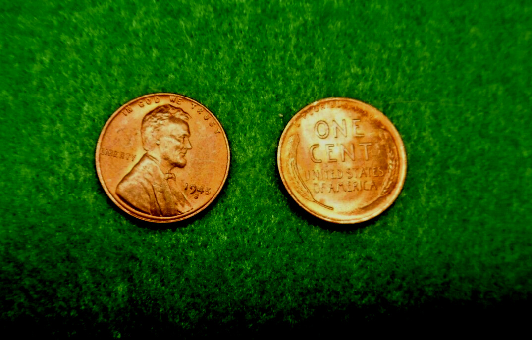 1945-S Lincoln Wheat  Cent AU-  BU Red  Not Gem But  A  Nice  US    Coin