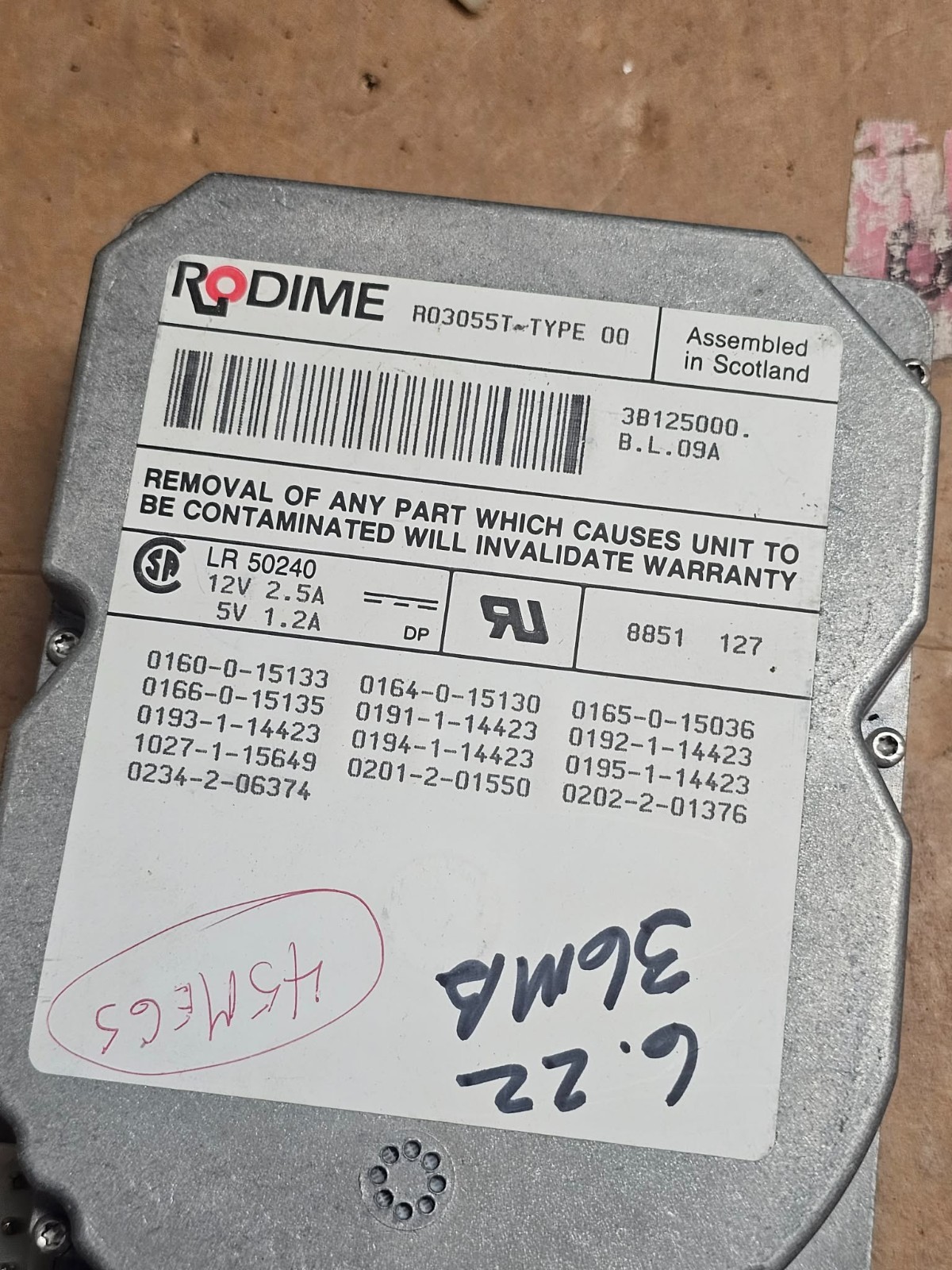RARE Vintage Tested Clean Hard Drive: RODIME: RO3055 46MB 3.5"/HH MFM ST506 SCSI