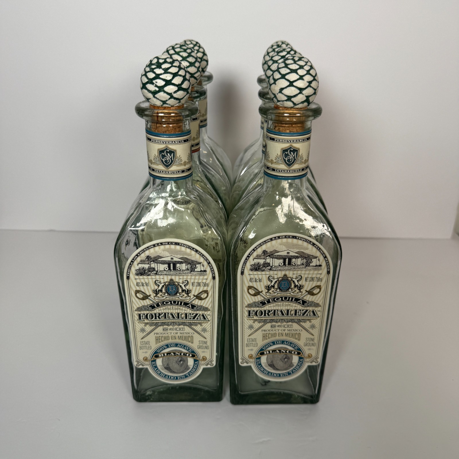 6 Fortaleza Tequila Empty bottles 750ml  5 Blanco 1 Repasado Decor