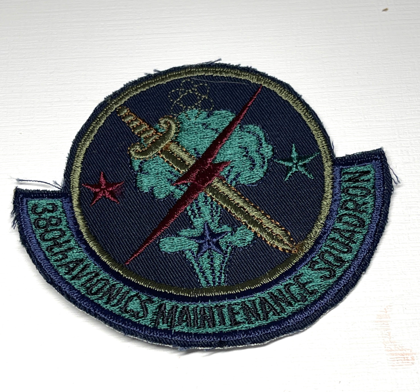 Vintage USAF 380TH AVONICS MAINTENANCE SQUADRON Patch - 4.25x4 inches