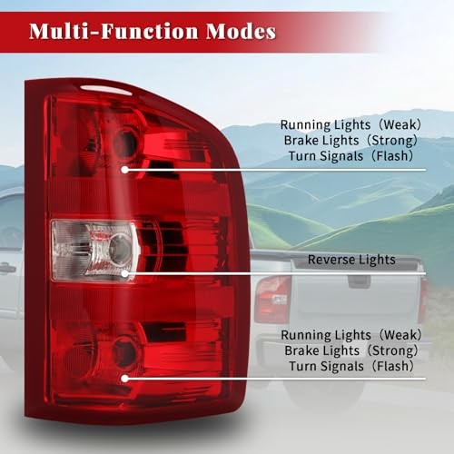 Tail Light Assembly Compatible with Chevy Silverado Passenger Side