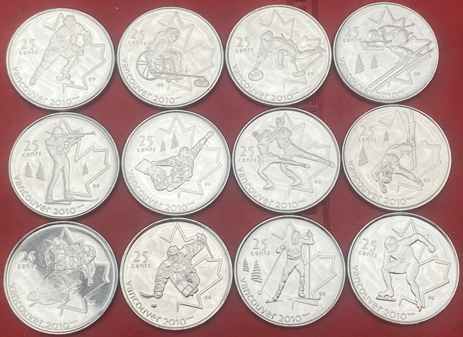 Canada 🇨🇦 25 cent Set 2007 2008 2009 Olympic & Paralympic Set (ALL 12) UNC