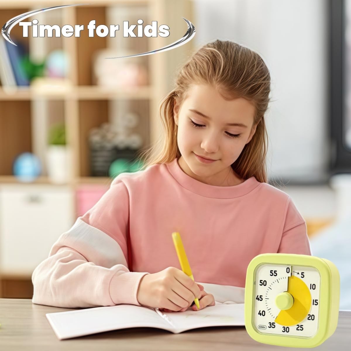 Visual Timer for Kids Home - 60 Minute Avocado Green