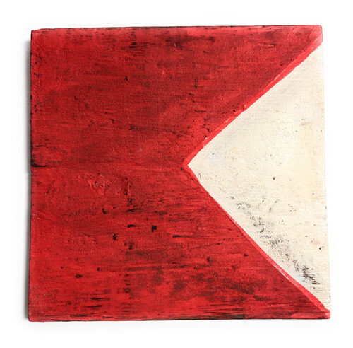 B Nautical Alphabet Wooden Plaque 7" X 7" - Coastal Decor | #skn16017b