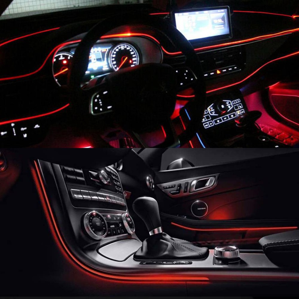 5M Red USB Interior LED Auto Car Atmosphere Wire Decor Strip Light Accessories