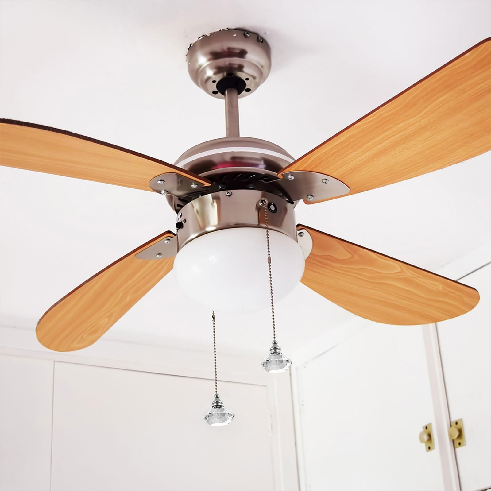 20 Inch Ceiling Fan Pull Chain Extension Crystal Diamond Pendant Clear