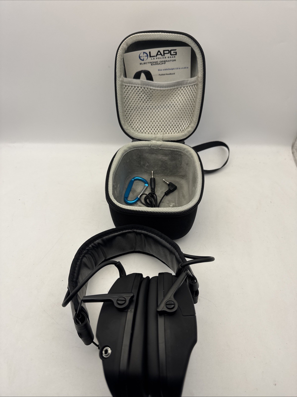 LAPG Electronic Operator Earmuff EM026 NRR 22dB Black Open Box