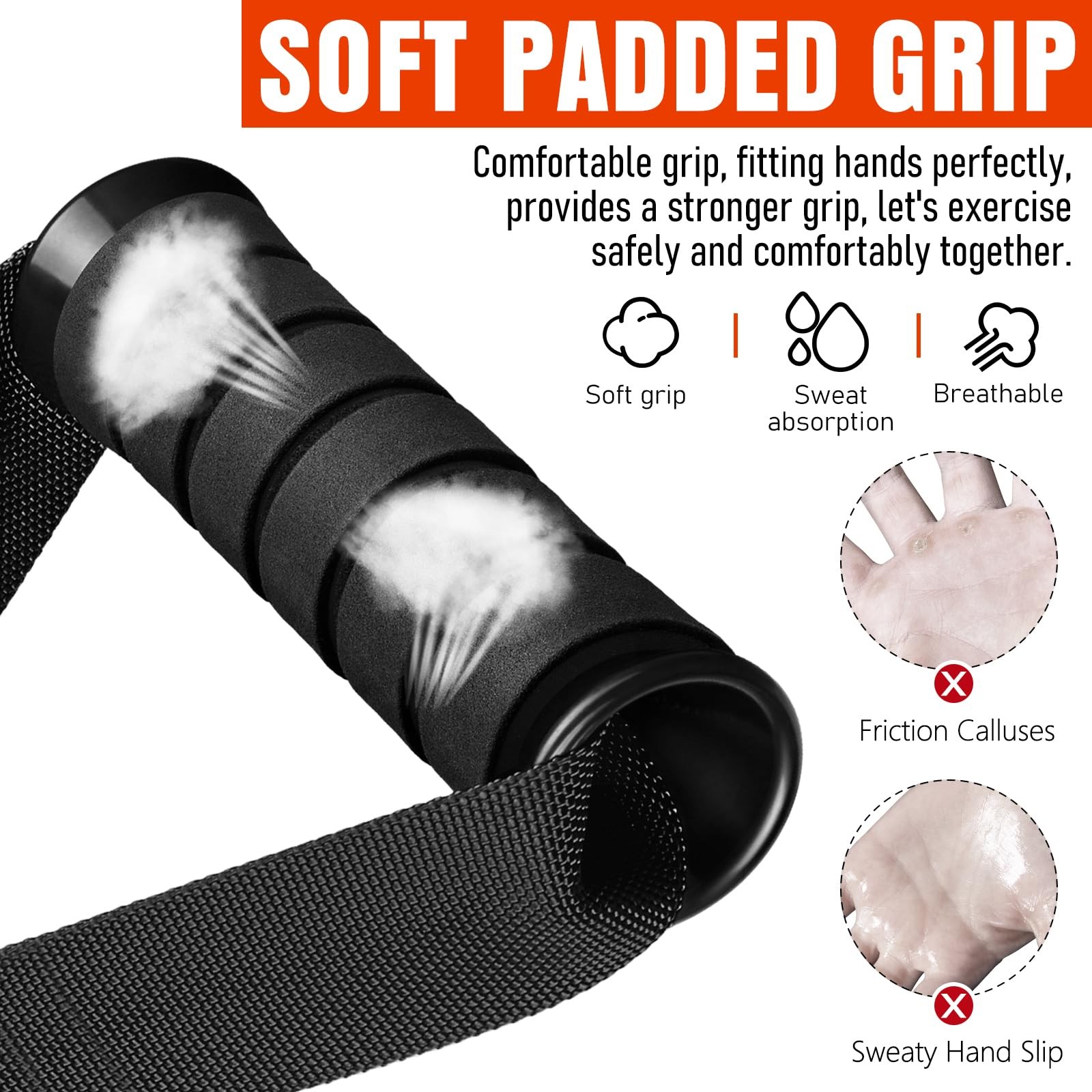 Heavy Duty Exercise Handles, Gym Cable Handles for Cable Machine Attachments