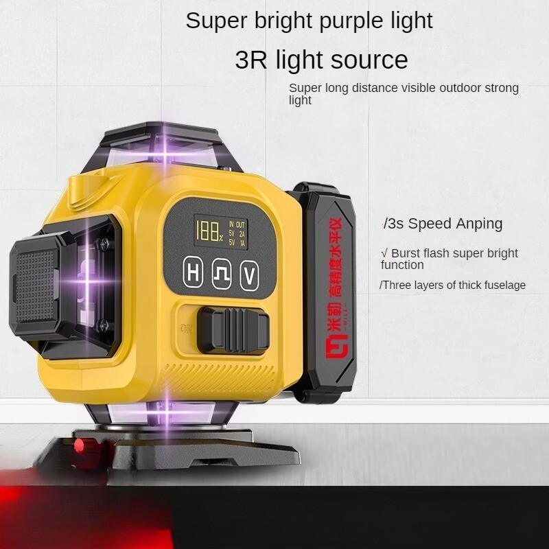 L Laser Level 4D 16-line 360 Degree Horizontal Line Self-leveling Manual Mode