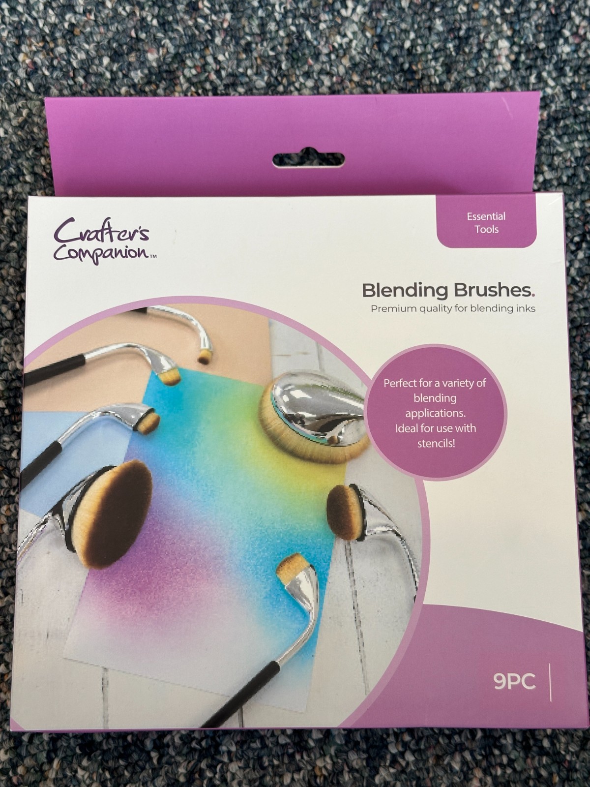 Crafters Companion Blending Brushes 9 piece NEW Ideal For Use With Stencils