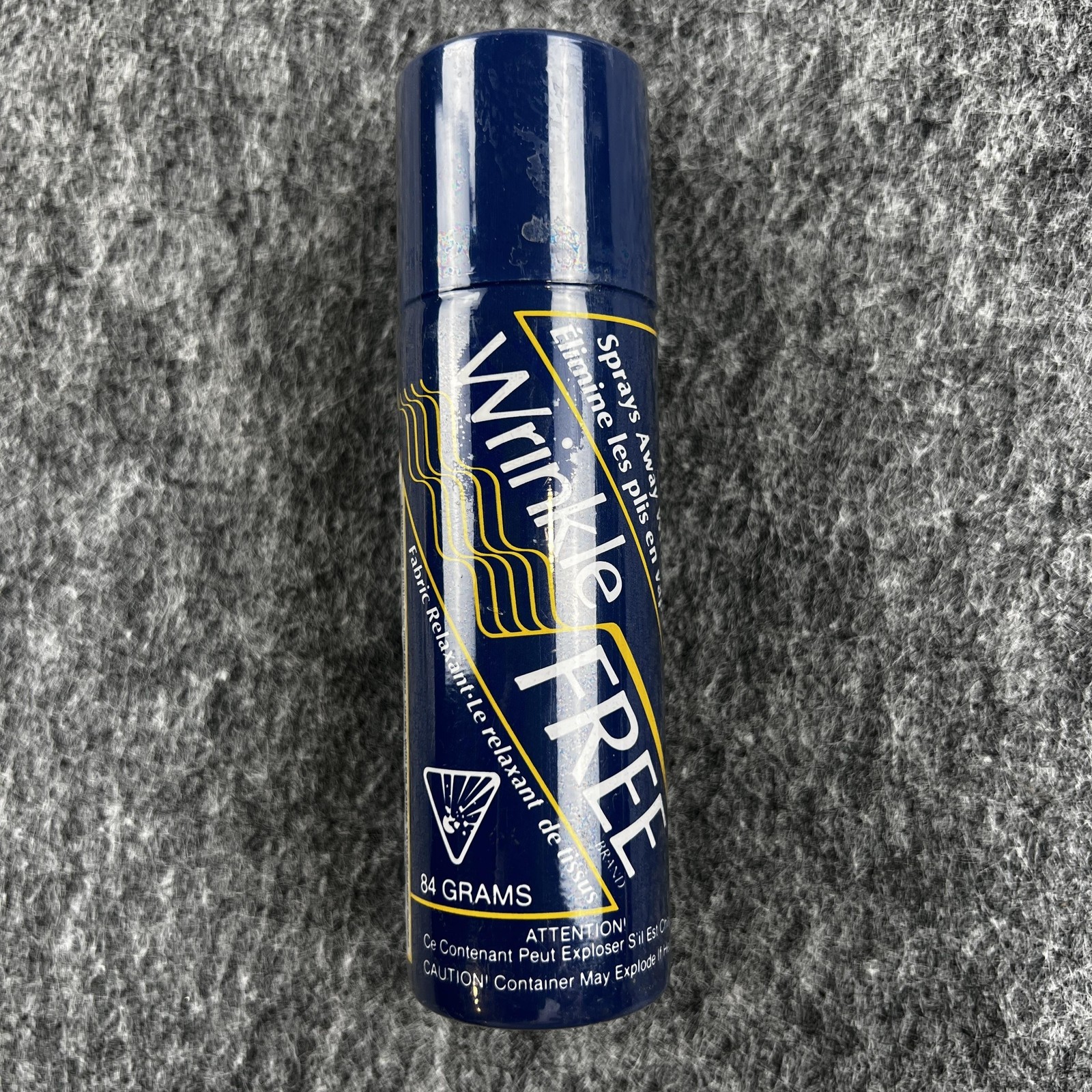 Vintage 1986 Wrinkle Free Fabric Relaxant Laundry Spray Blue 84 Grams Can Canada