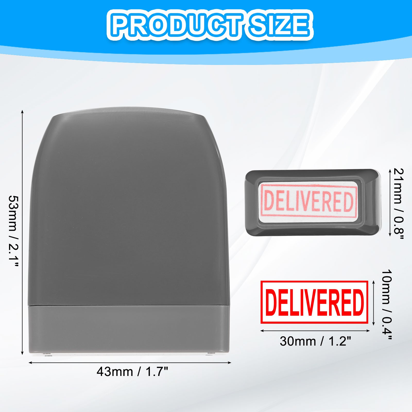 DELIVERED Notice Stamp Self Inking, Grey