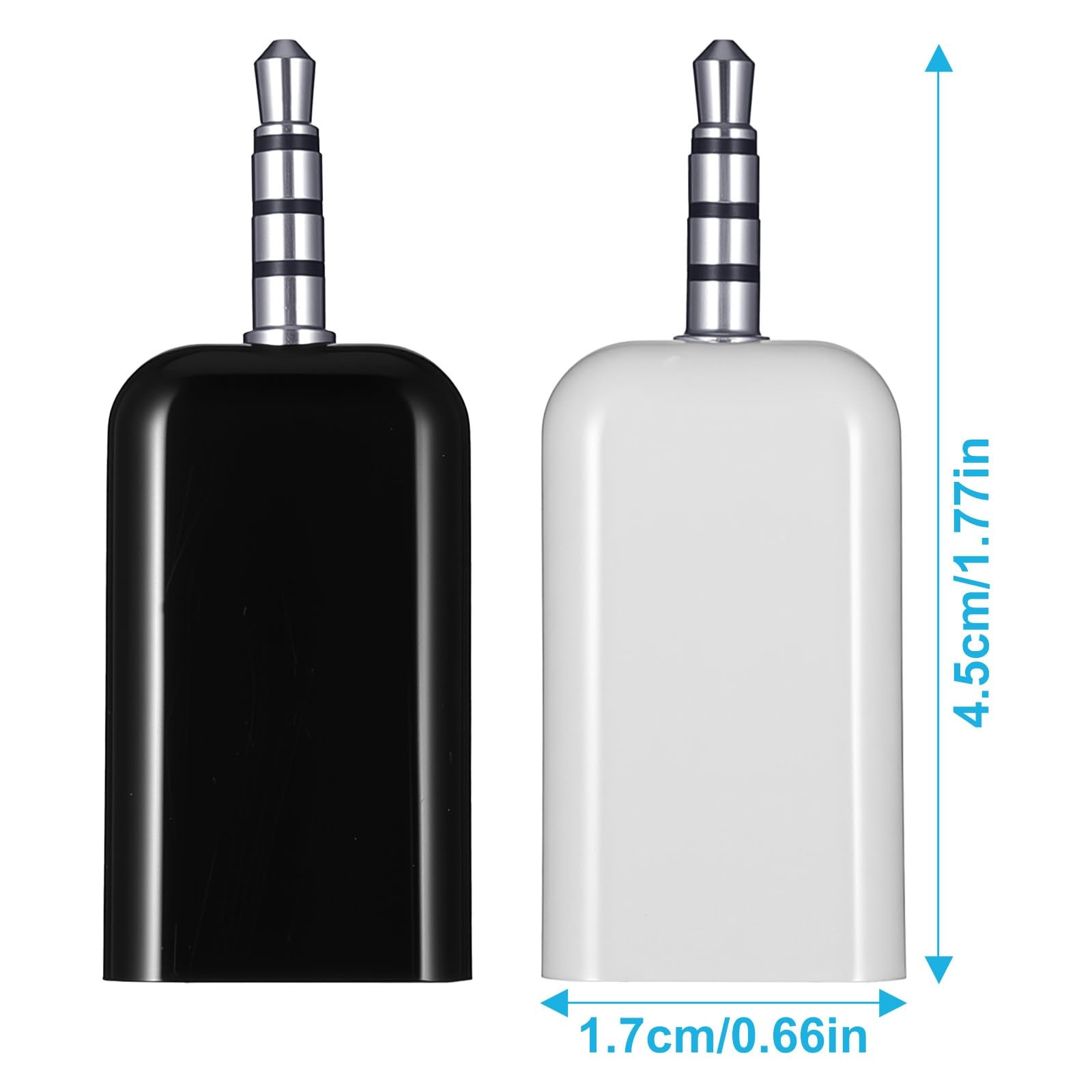 2 Pack AUX to 3.5mm Audio Adapter Not Universal USB Black