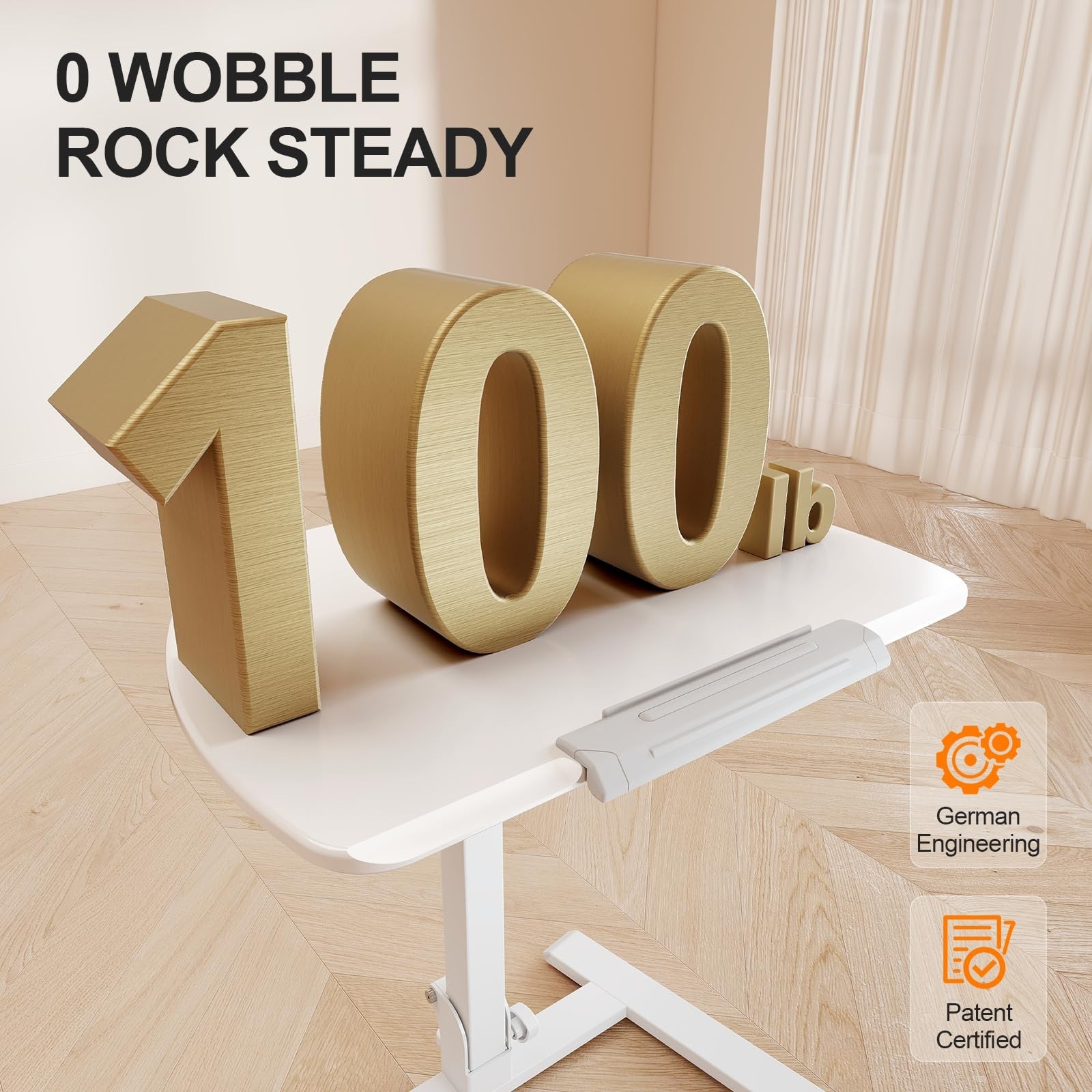 ROMOON Foldable Standing Desk with Wheels: No-Assembly, Height Adjustable | R...