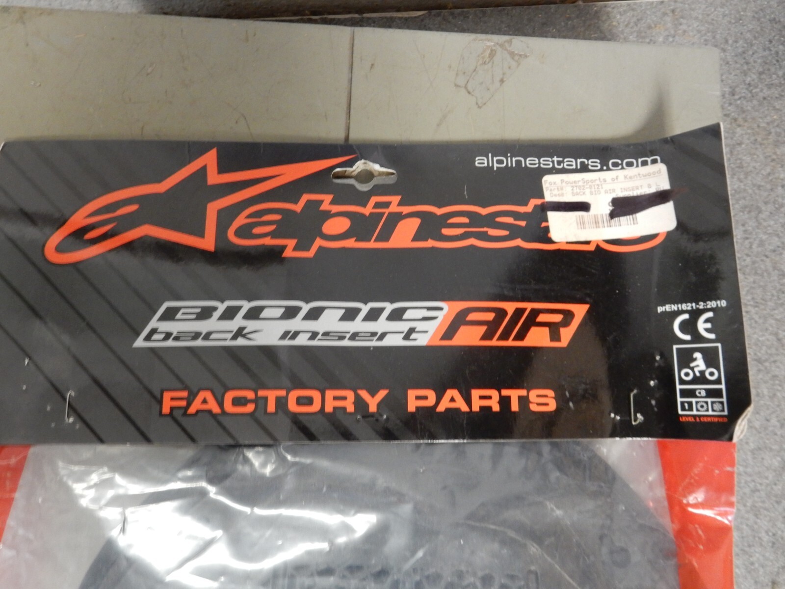 NOS Alpinestars Bionic Back Protector Air Insert 6504111