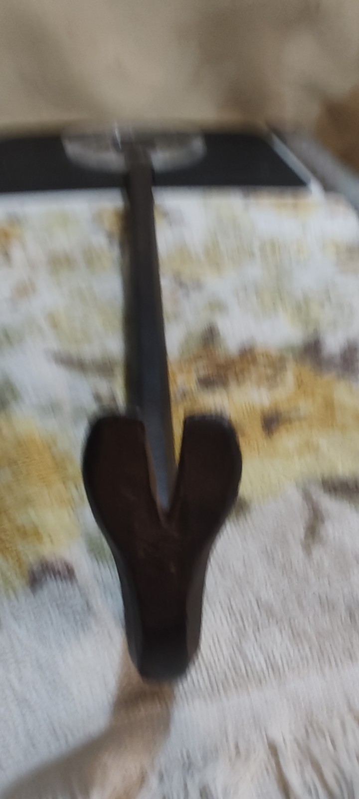 Vintage Unbranded Modified Crow Bar/Nail Puller Tool w/Pointed Alignment End