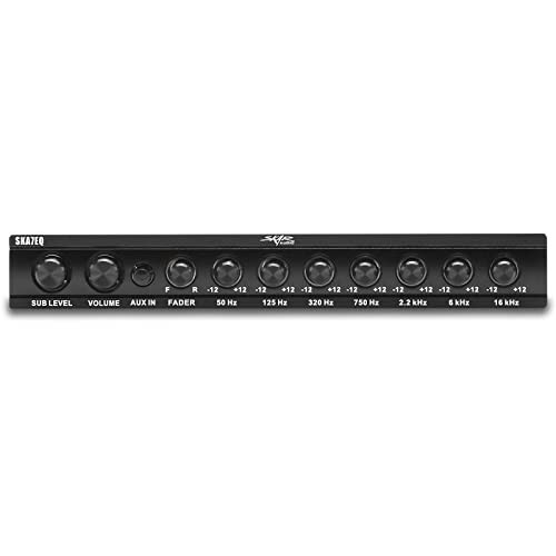 7-Band Car Audio Graphic Equalizer - 1/2 DIN Pre-Amp, Aux Input, High Voltage RC