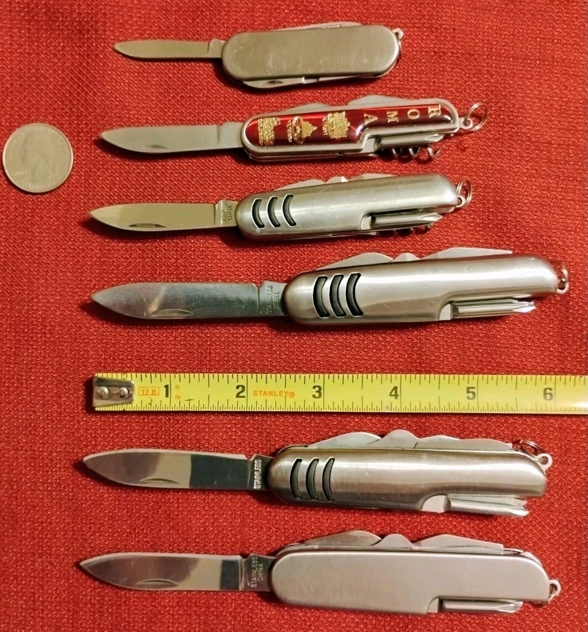 New camping survival multitool EDC knives 6pc lot, stainless scissors & more