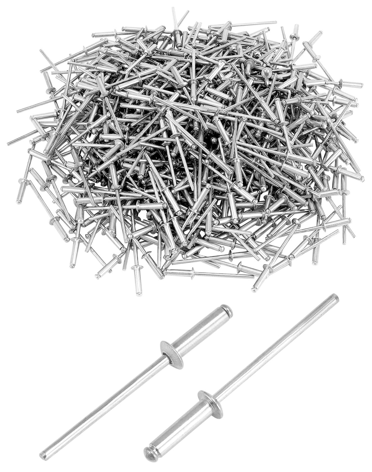 QWORK Aluminum Blind Rivets, 500 Pcs 1/8" x 1/2" ((3.2x12mm) Rivets 500