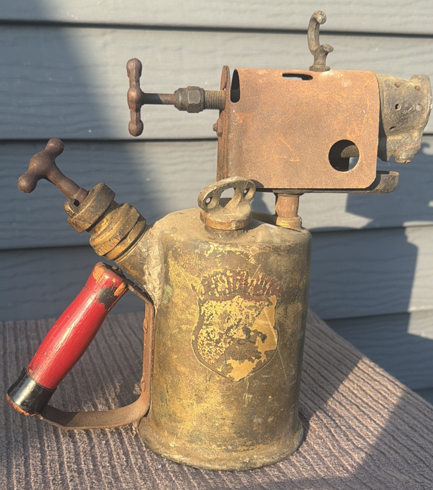 Vintage Clayton & Lambert Brass Blow Torch Detroit Red Handle Pat'd
