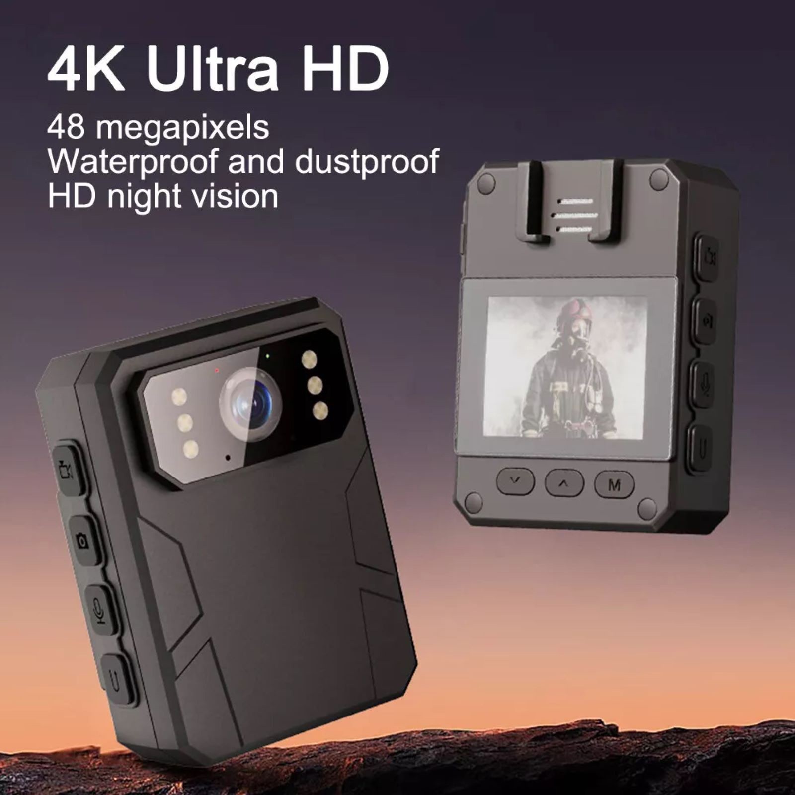 4K HD Police Wearable Cam Body Camera Recorder w/ Audio Night Vision Record