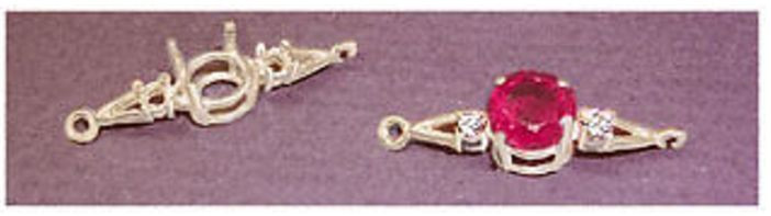 8mm ROUND ACCENTED STERLING SILVER BRACELET LINK